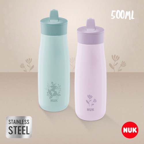 NUK Шишенце Челично некапечко "Mini-Me Flip Stainless Steel" 500ml (12+m.)