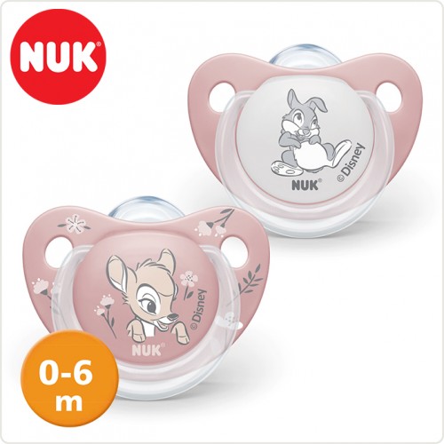 NUK Цуцла Лажалка Анатомска силикон "Disney Bambi" (0-6mes. 2/box)