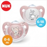 NUK Цуцла Лажалка Анатомска силикон "Disney Bambi" (0-6 и 6-18mes. 2/box)