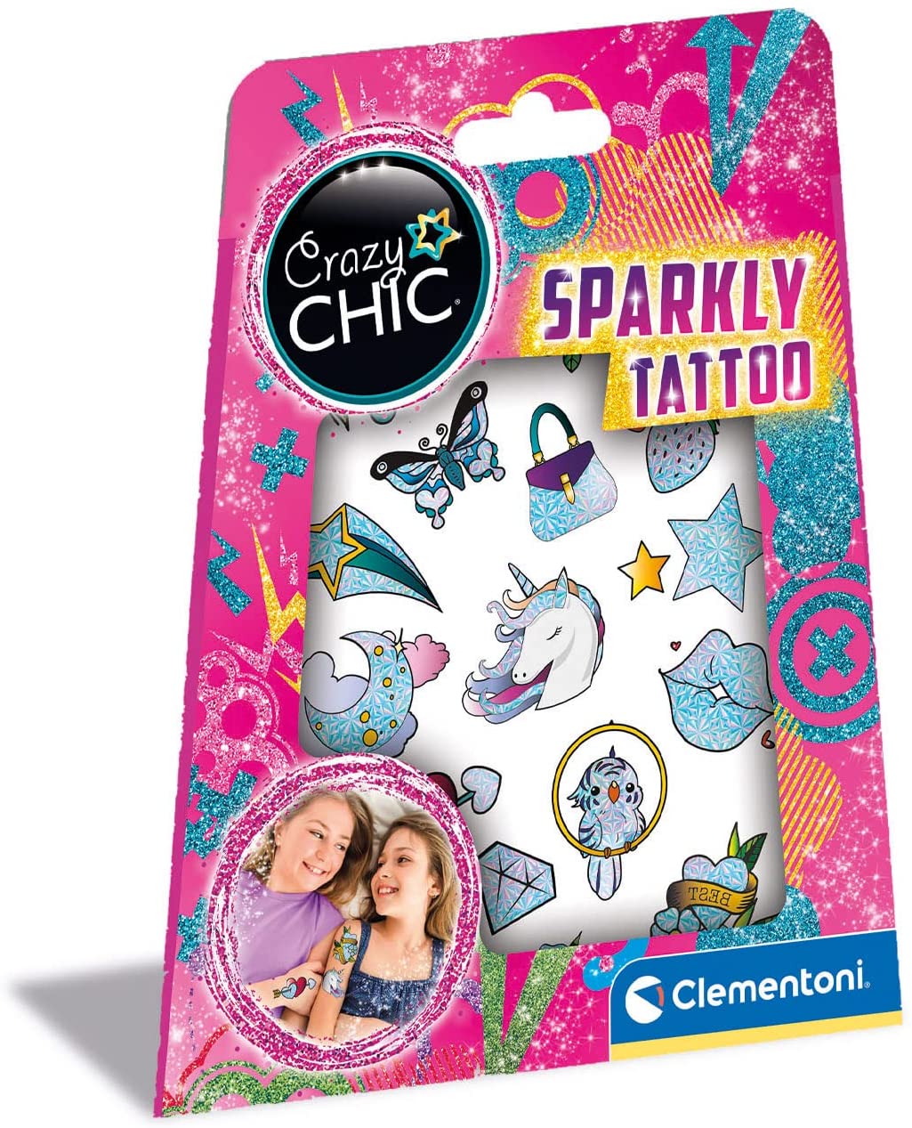 Clementoni Crazy Chic Светкави Тетоважи SparklyTattoo (6г+)